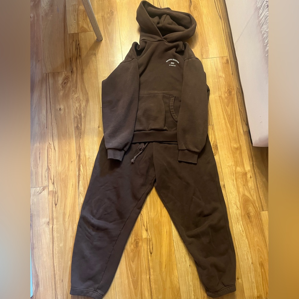 Gymshark Brown Track Pants & Hoodie Set